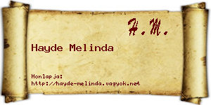 Hayde Melinda névjegykártya